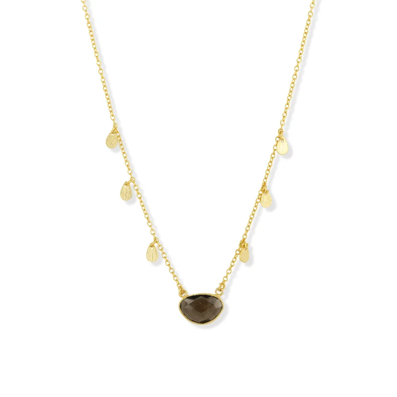 simple necklaces for women-Summer Necklace Smoky Quartz