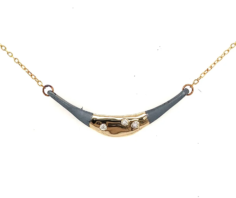 sapphire necklaces for women-Mobius Diamond Bar (N1812)