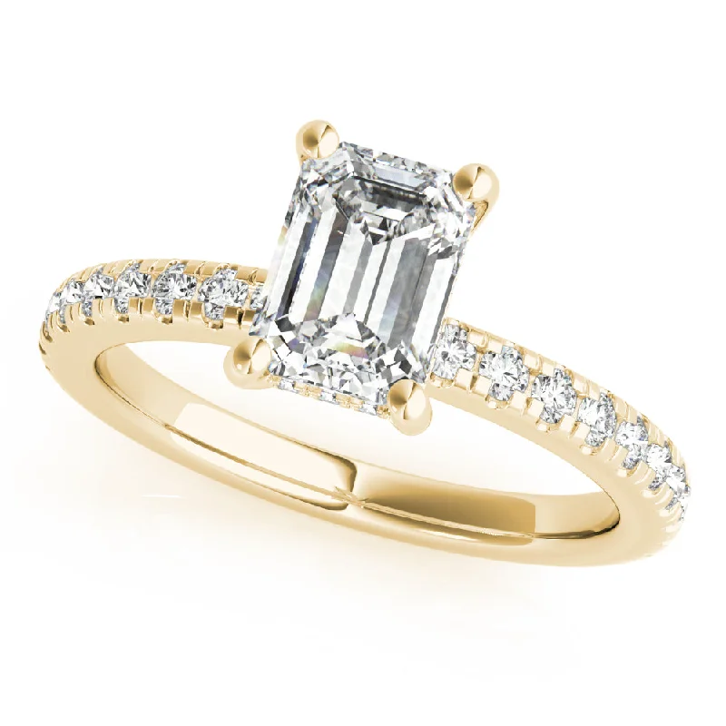 affordable vintage engagement rings-Alyssa Emerald Diamond Engagement Ring Setting