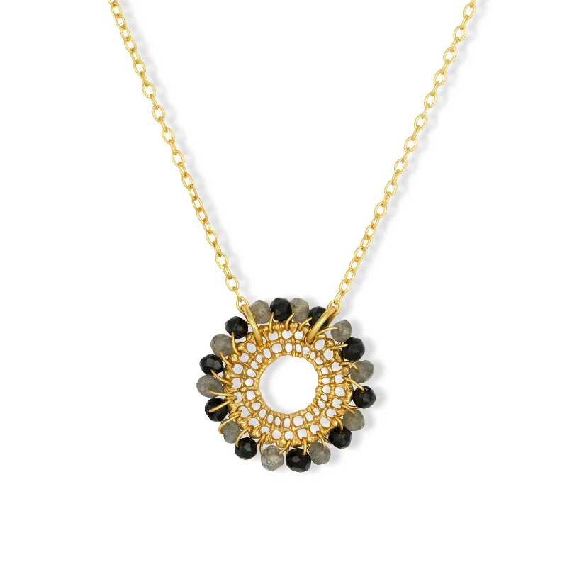 vintage-style necklaces for women-Nelly Necklace Black & Grey