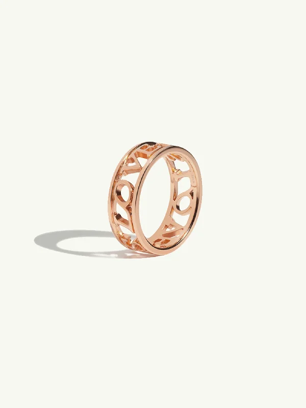 silver diamond rings for women-Love Is Love Ring In 18K Rose Gold