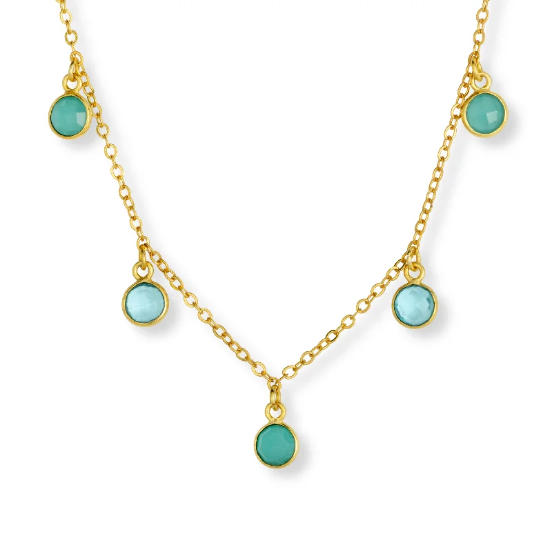 crystal heart necklaces for women-Maeve Charm Necklace Aqua