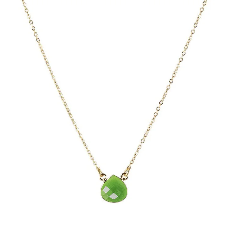 white gold necklaces for women-Cosmos Necklace Apple Green Jade