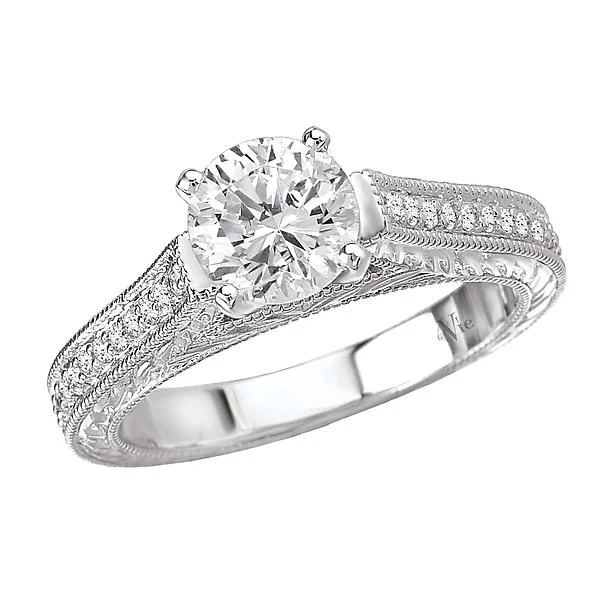 elegant diamond engagement rings-Peg Head Semi-Mount Ring