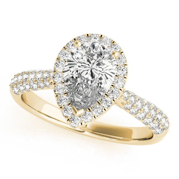 vintage style engagement rings-Avelina Pear Diamond Engagement Ring Setting