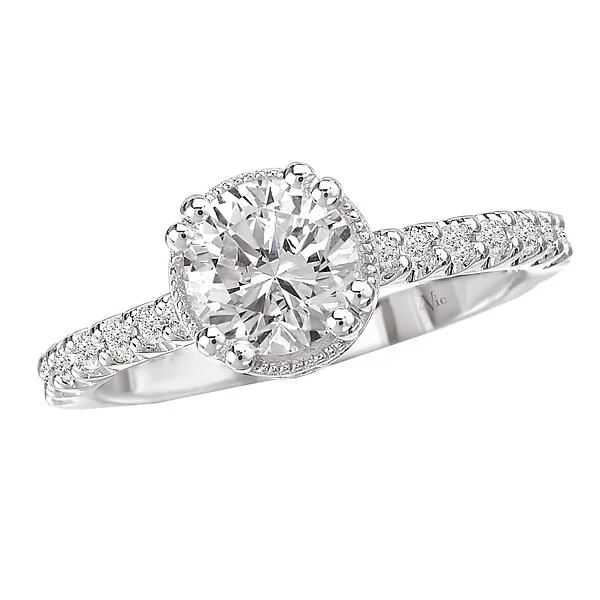 round-cut engagement rings-Classic Semi-Mount Diamond Ring