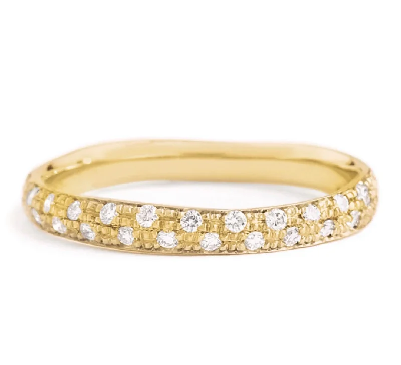 classic rings for engagement-Narrow Pavé Diamond Eternity Band