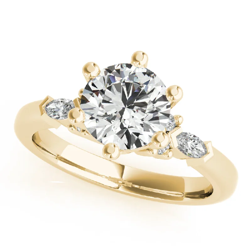 elegant diamond engagement rings-Willow Round 6-Prong Diamond Engagement Ring Setting