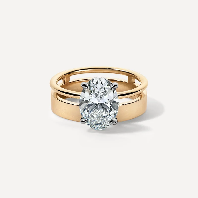 radiant-cut engagement rings-Double Cigar Band