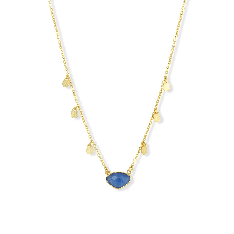 celebrity style necklaces for women-Summer Necklace Blue Jade