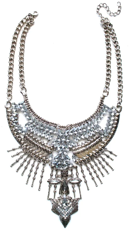 celestial necklaces for women-Gypsy Bling Statement Necklace- Crystal