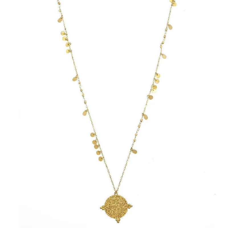 celestial necklaces for women-Santorini Long Gold Necklace