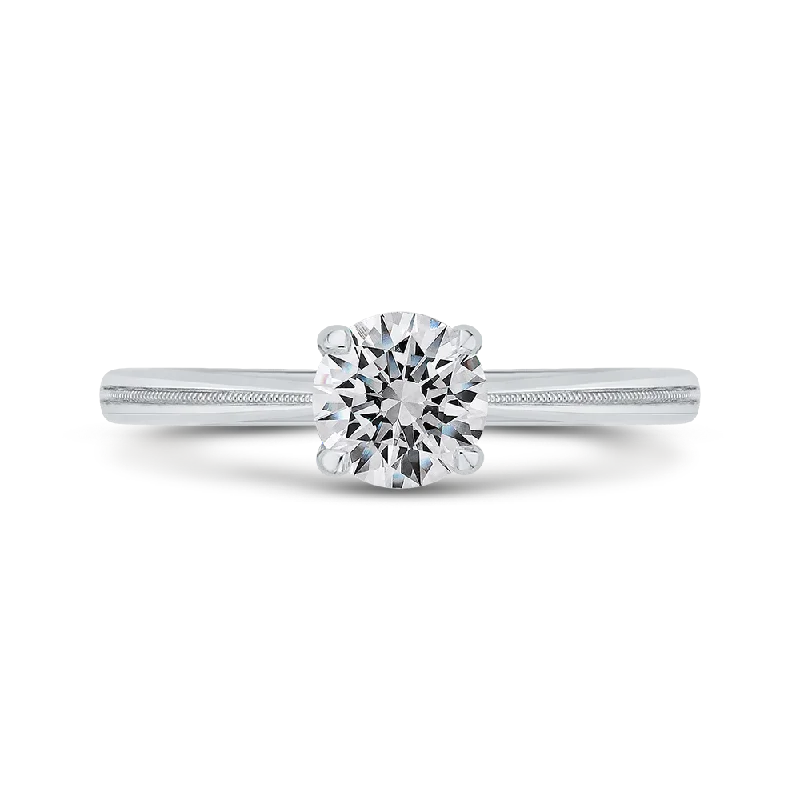 custom-made engagement rings-14K White Gold Solitaire Engagement Ring (Semi-Mount)