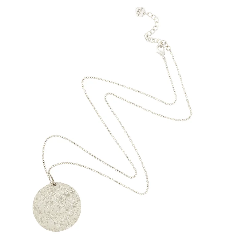 eco-friendly necklaces for women-Harmonia Long Silver Coin Necklace