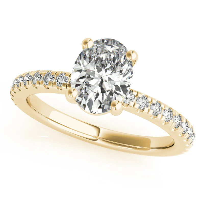 halo diamond engagement rings-Alyssa Oval Diamond Engagement Ring Setting (without Hidden Halo)