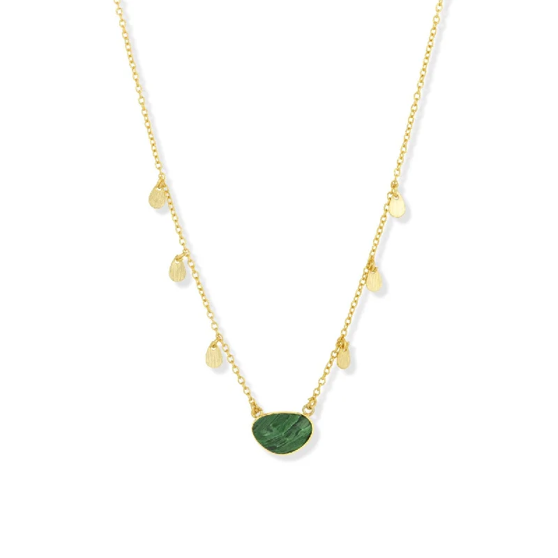 layered gold necklaces for women-Summer Malachite Necklace