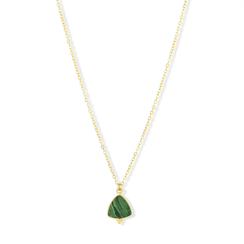 affordable silver necklaces for women-Lola Malachite Necklace