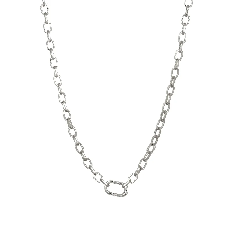 statement chain necklaces for women-Silver Bardot Chain Necklace