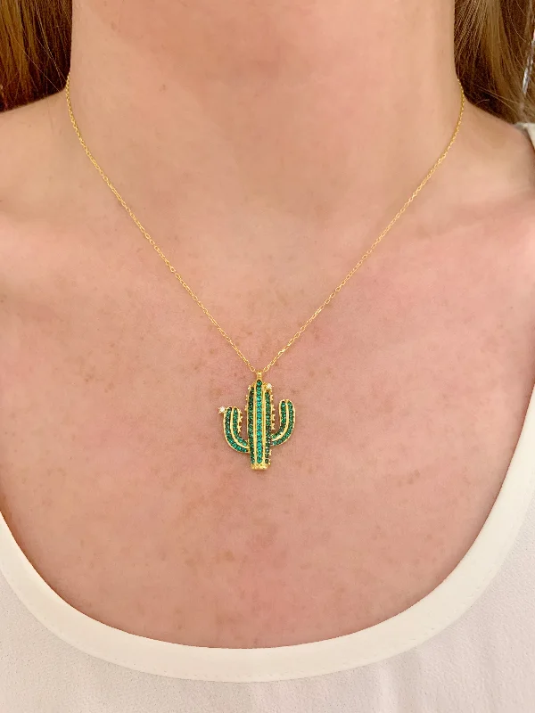 layered necklaces for women-Cactus Necklace