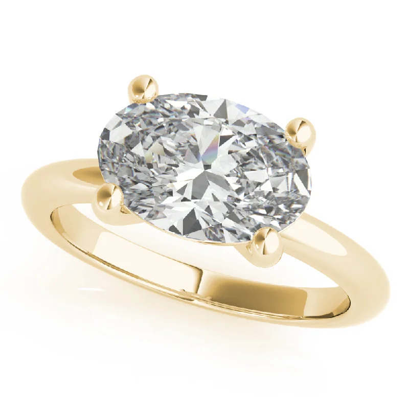 princess diamond engagement rings-Lara East West Oval Diamond Engagement Ring Setting