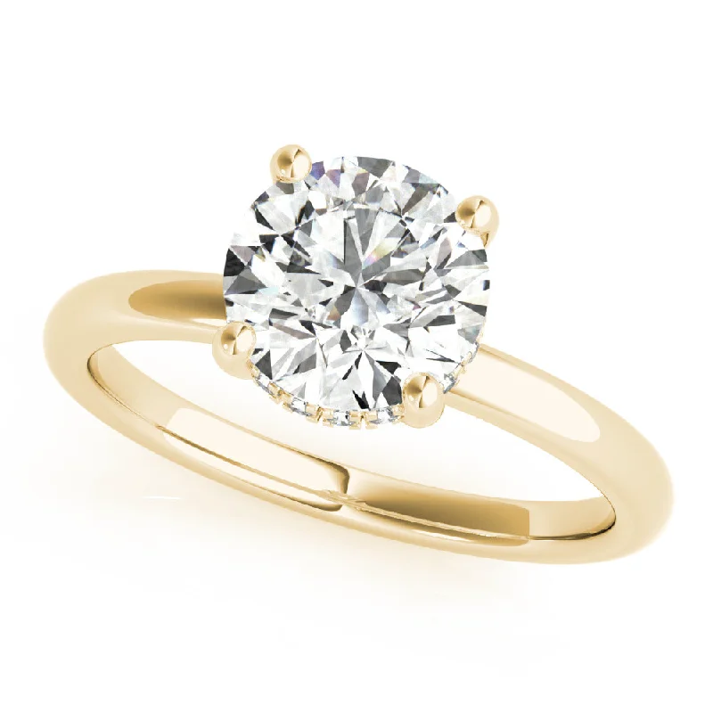 yellow gold engagement rings-Noelle Round Diamond Engagement Ring Setting