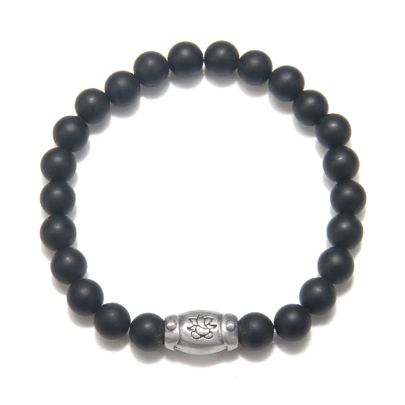 high-quality bracelets for women-Men's Ganesha Hindu God, Black Onyx Bracelet