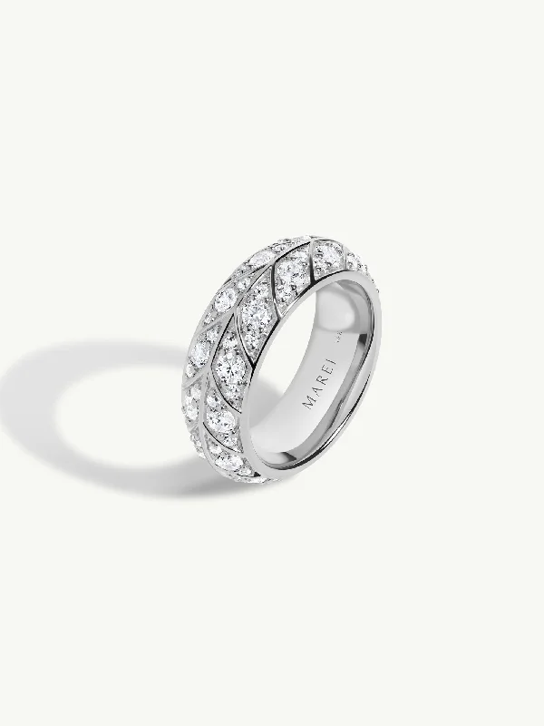 yellow gold engagement rings-Palmyra Eternity Band With Brilliant White Diamond In Platinum, 8mm