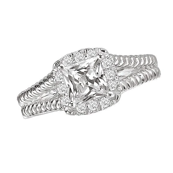 modern diamond engagement rings-Halo Semi-Mount Diamond Ring