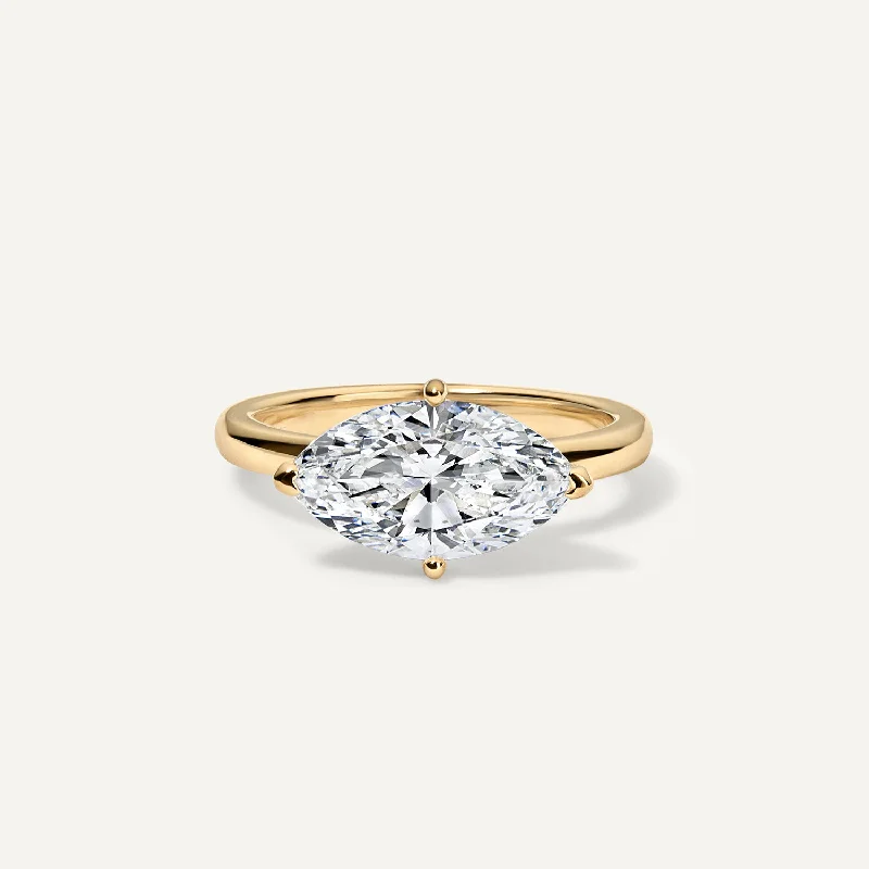 custom-made engagement rings-Marquise Compass Prong