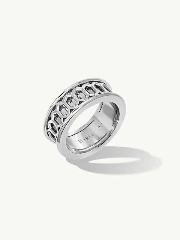 designer rings for women-Amanti Infinity Spinning Ring In Platinum