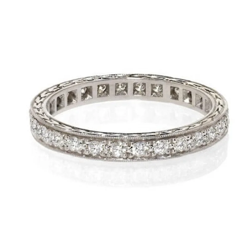 luxurious diamond engagement rings-Antique Diamond Wedding Band