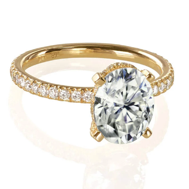 affordable diamond engagement rings-Cathedral Oval Engagement Ring