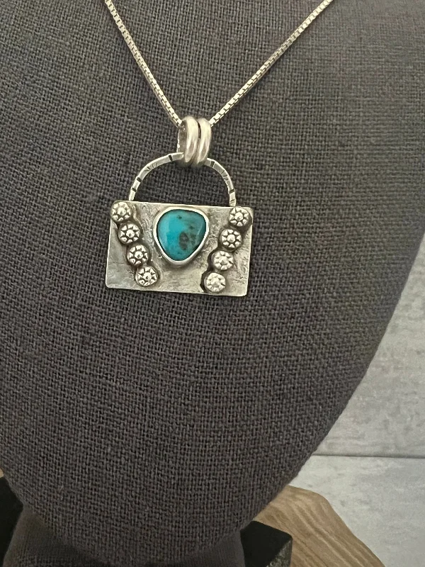 initial necklaces for women-Kingman turquoise Tri