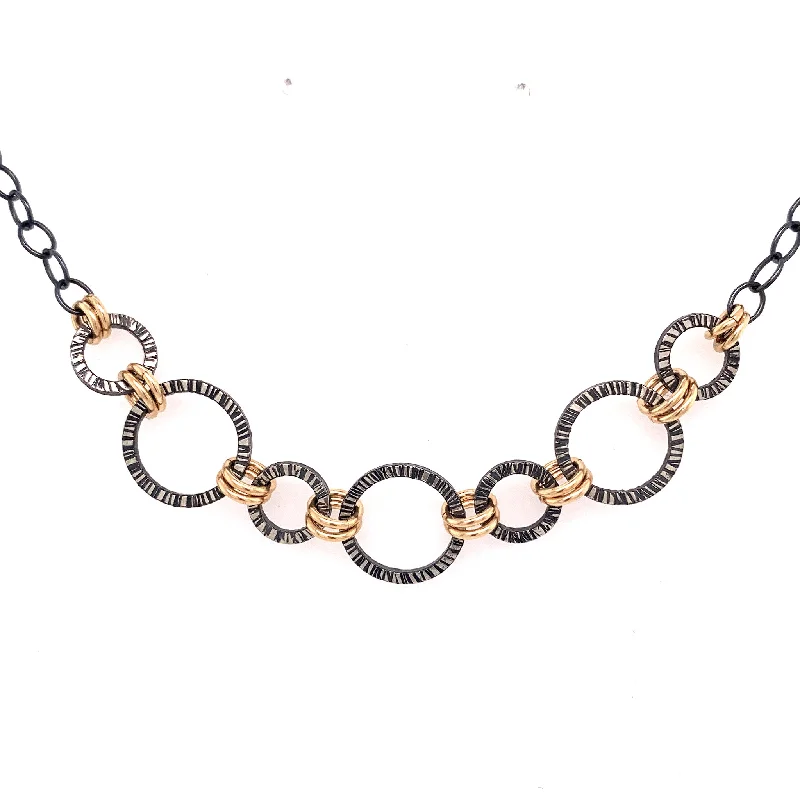 delicate chain necklaces for women-Lined Linked Connections Necklace (N1713)