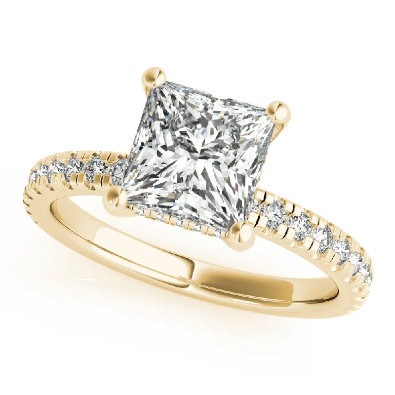 eco-friendly engagement rings-Alyssa Square Princess Cut Diamond Engagement Ring Setting