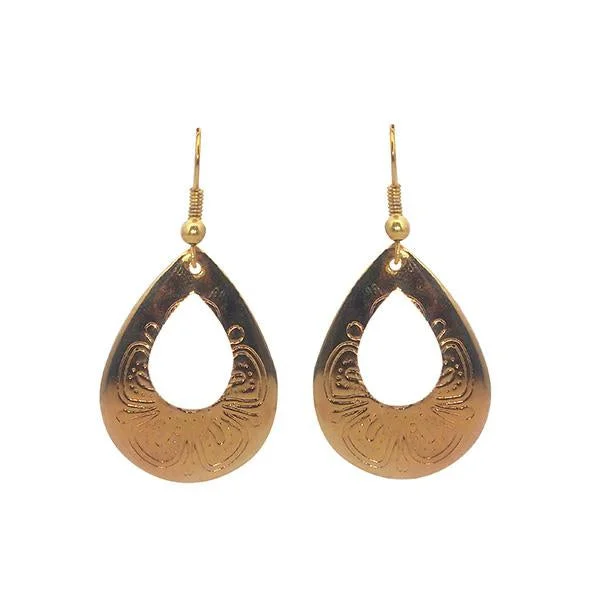 intricate earrings for women-Kriaa Zinc Alloy Gold Plated Dangler Earrings - 2105441