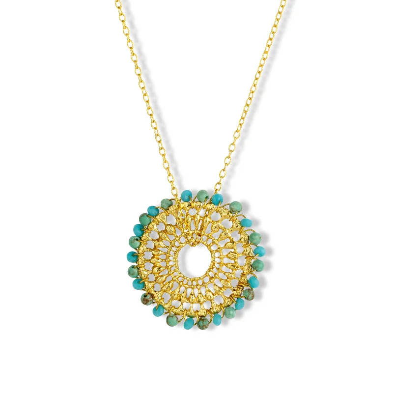 bohemian necklaces for women-Kady Necklace Turquoise