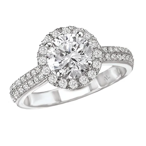 affordable custom engagement rings-Halo Semi-Mount Diamond Ring