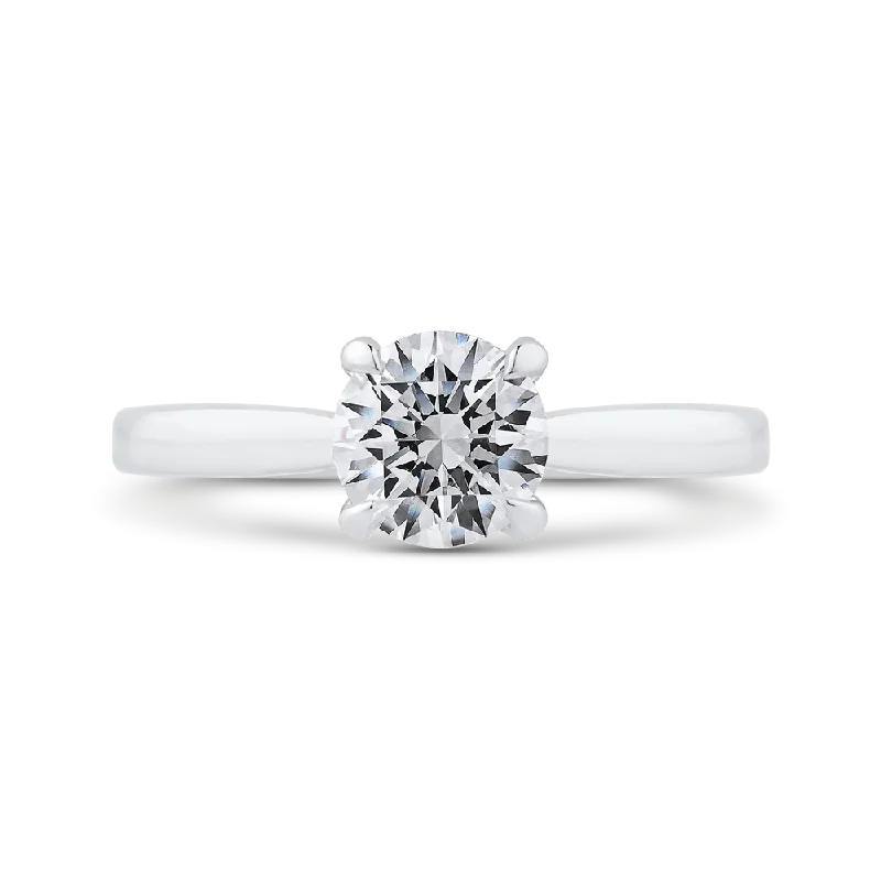 beautiful vintage engagement rings-14K White Gold Diamond Engagement Ring with Euro Shank (Semi-Mount)