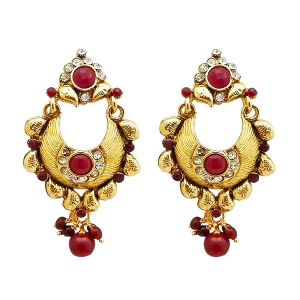 silver earrings for women-Kriaa Gold Plated Austrian Stone Dangler Earrings - 1304955