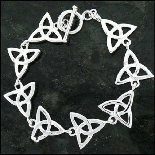 elegant bracelets for women-Pewter Celtic Trinity Knot Toggle Bracelet