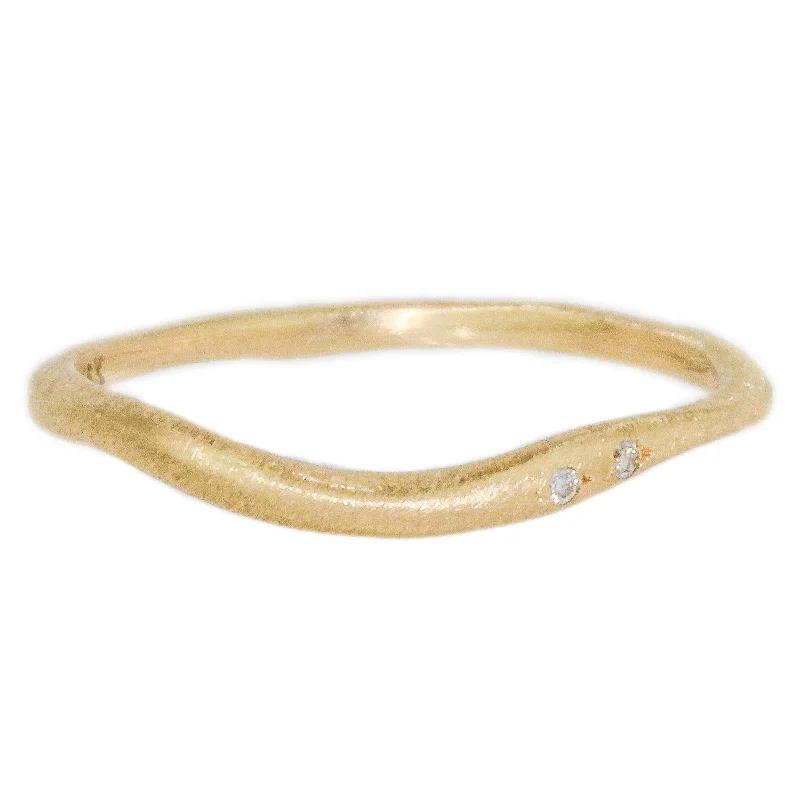 eco-conscious rings for women-Curve Duo Diamond Band