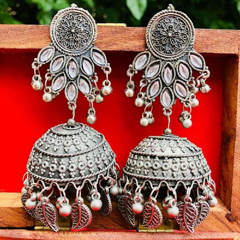 Christmas earrings for women-Martina Jewels Oxidised Plated Jhumki Earrings