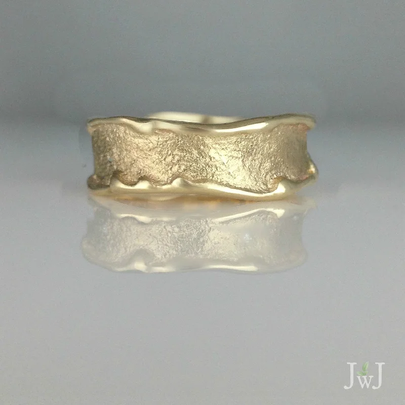 romantic rings for women-Wave Wedding Band - Wide