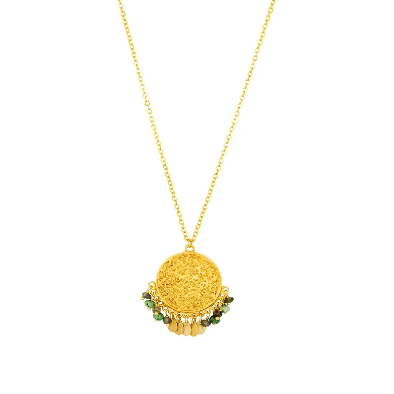 gold plated necklaces for women-Ines Green Agate Necklace