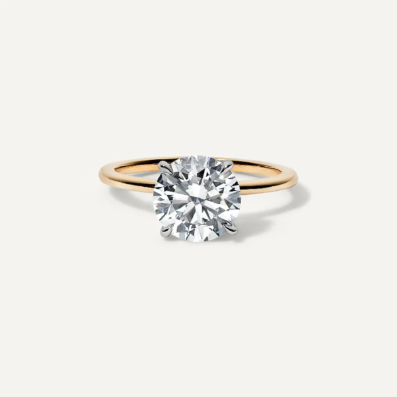 affordable princess cut engagement rings-Round Slim