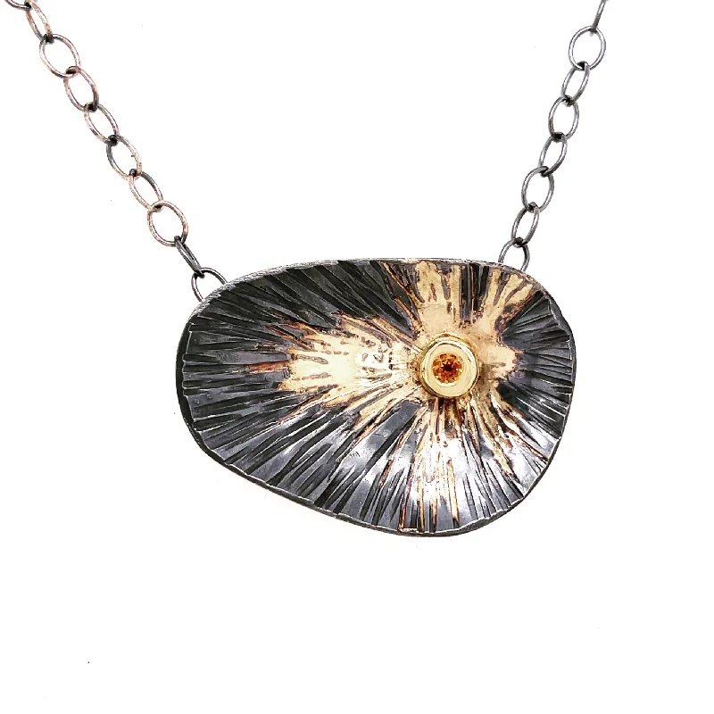 celestial necklaces for women-Golden sunburst with Citrine