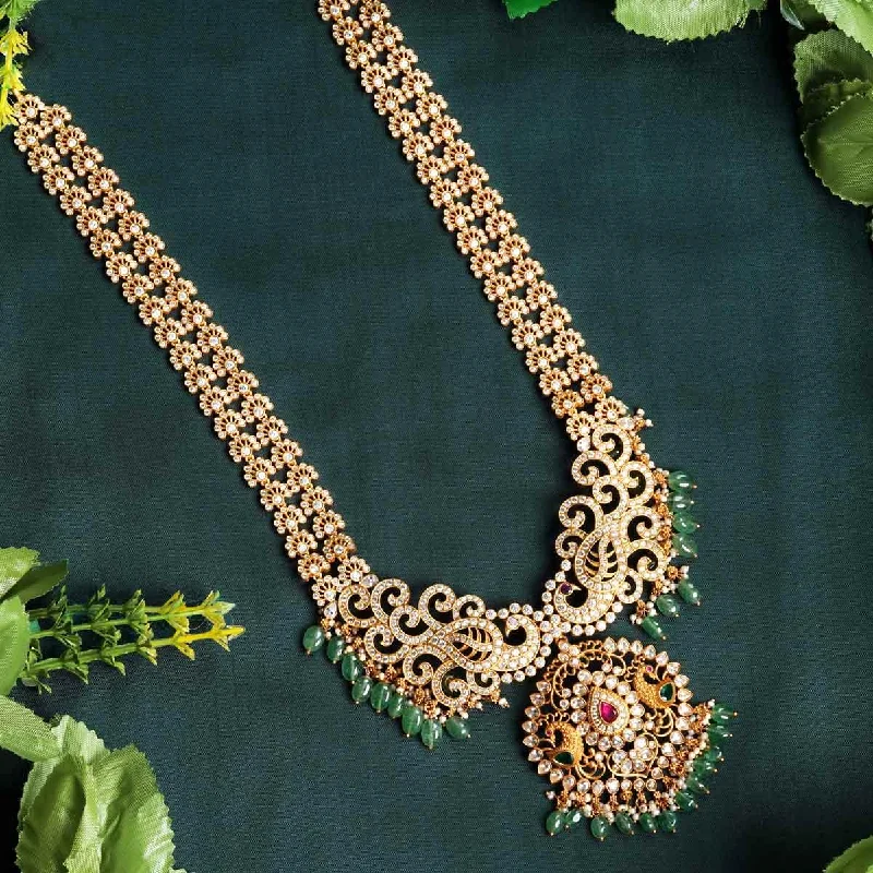 bohemian necklaces for women-Peacock Bridal Long Necklace