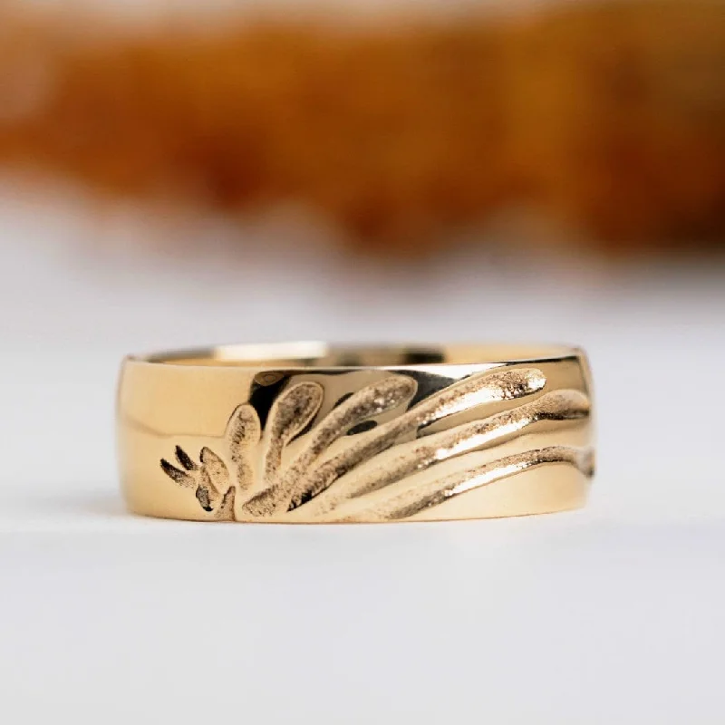 trendy rings for women-Kangaroo Paw Wedding Ring