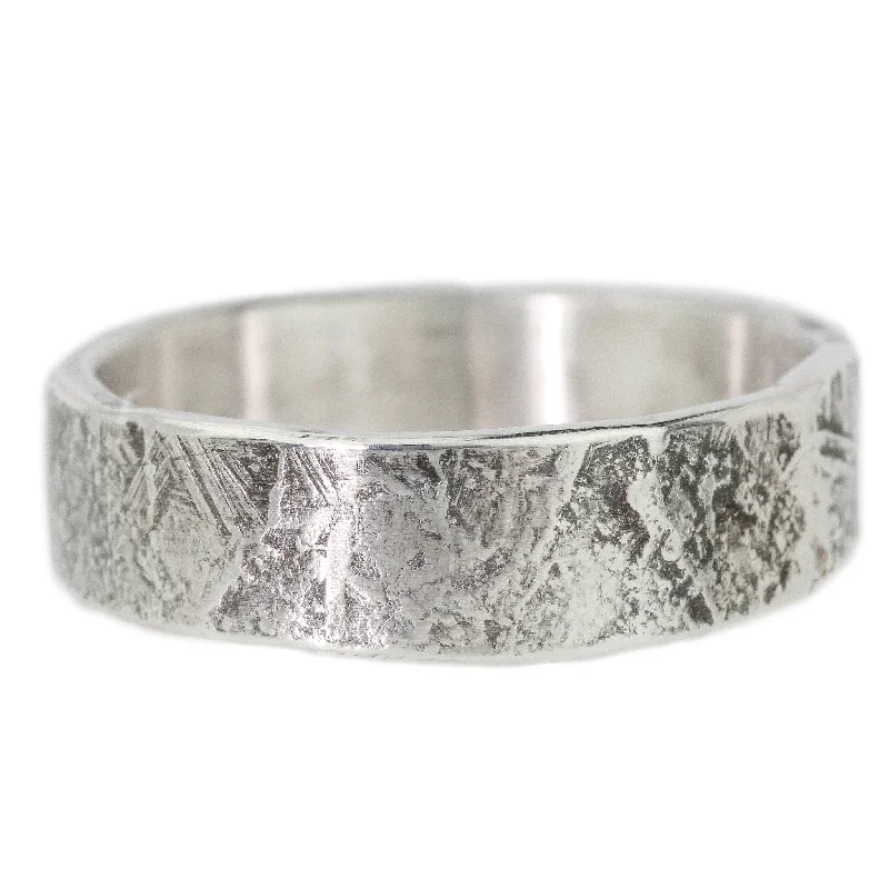 silver diamond rings for women-Anvil Band